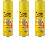 Arrid Extra Dry spray regular pack 3 cans for all-day protection and dryness.