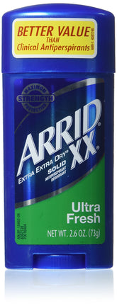 Arrid XX Solid Deodorant Ultra Fresh pack of six for all-day protection.