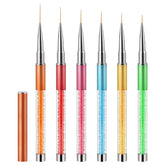Artdone nail art brushes 6pc set closeup with precise liners for intricate designs