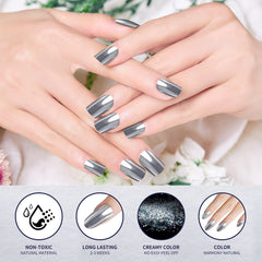 Artdone chrome powder holographic aurora effect for glamorous nail design.