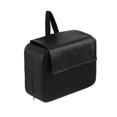 Artist hand children's leather cushion oversize barber seat black close-up-material—premium leather feel and durable stitching