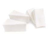 Artist's Choice triangle sponge close-up shows crisp edges for precise makeup blending.