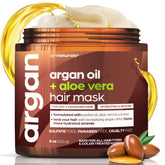 Artnaturals Argan Hair Mask jar close-up shows creamy texture for hydrated hair.
