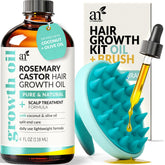 Artnaturals rosemary castor oil bottle for scalp nourishment and hair growth support.