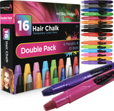 ArtShip Design hair chalk double pack group shot showing 16 colors for versatile party looks