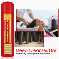 Arvazallia Clarifying Shampoo pour closeup highlighting cleansing action