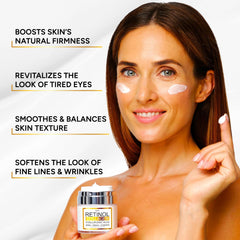 Arvesa Retinol Cream application shows quick absorption for day or night routines