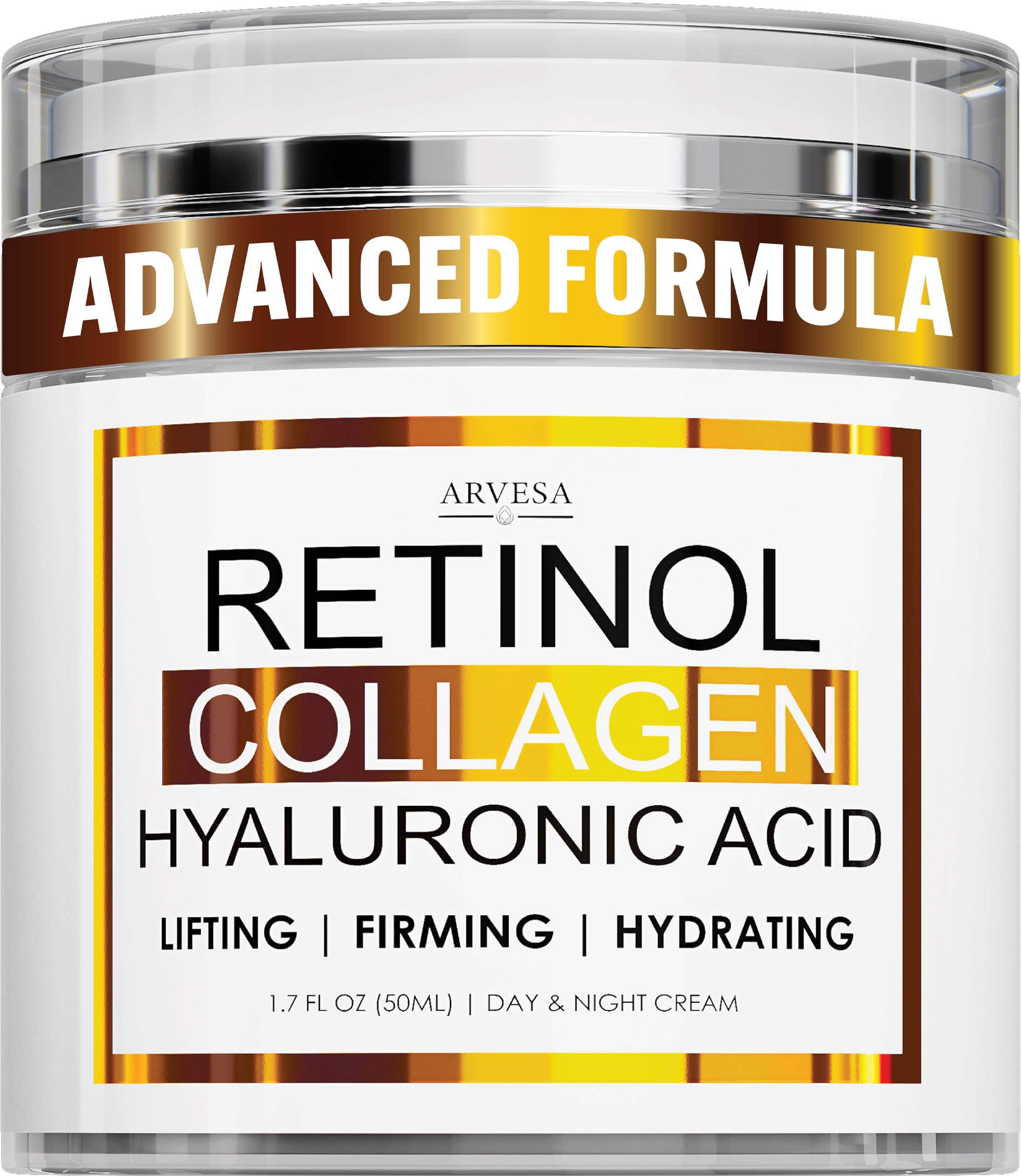 Arvesa Retinol Cream for Face – Collagen & Hyaluronic Acid Anti