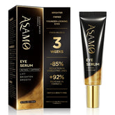 ASAMO Retinol & Caffeine Eye Serum bottle closeup shows fast-absorbing eye care