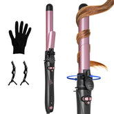 Asani 1-inch rotating curling iron heat close-up delivering fast, salon-ready curls.