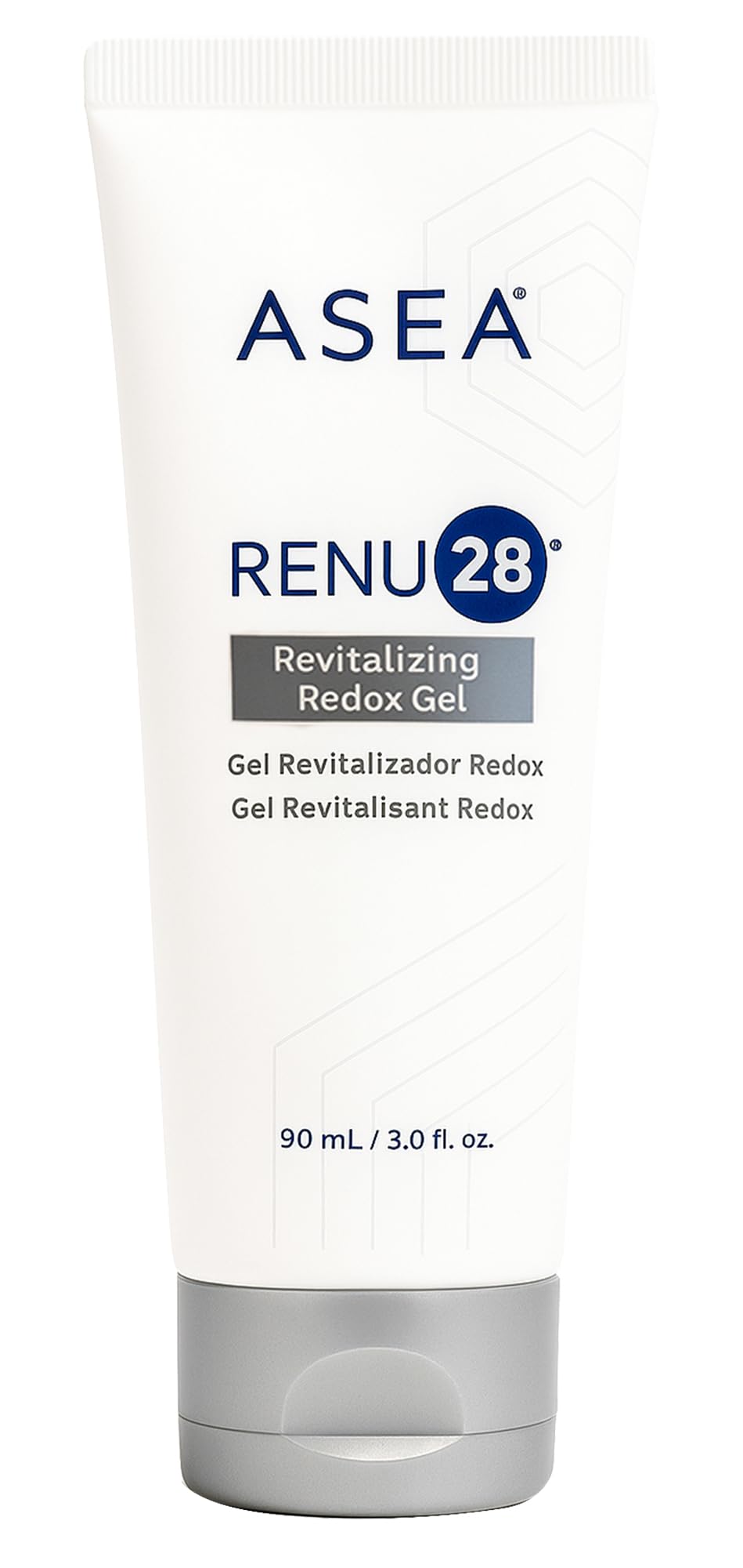 ASEA RENU28 Redox Gel bottle close-up shows hydrating formula for smoother skin