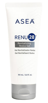 ASEA RENU28 Redox Gel bottle close-up shows hydrating formula for smoother skin