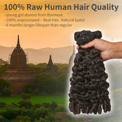ASHINE Burmese curly bundles 20in pack display balanced fullness and length.