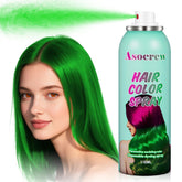 Asocrew Christmas Green Hair Spray bottle demonstrates quick washable color for party prep.