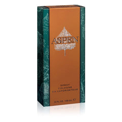 Aspen Cologne base notes amber and cedar create lasting trail.