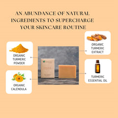 Aspen Kay Naturals Turmeric Soap ingredients close-up featuring turmeric and oils.