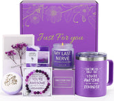 Astonlink birthday gift box with lavender spa items for a soothing self-care moment.