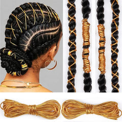 ASVNRES gold dreadlock braids cord close-up for festive dreadlocks and party looks.