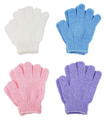 ATB exfoliating gloves four-pack packaging for spa-like shower prep and skin refinement.