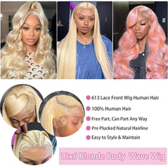 Atilck 613 wig with 13x6 HD lace offers versatile parting options