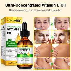 ATOANY Vitamin E Oil at hair ends tames frizz and adds shine.