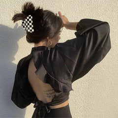 Atoden checkered hair clip semicircle black and white, easy daily wear
