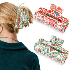 Atoden Christmas hair clip with tree design provides secure hold for festive hairstyles.