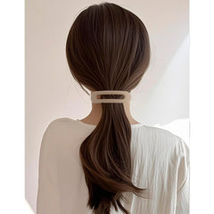 Atoden black flat barrette clip offering sleek, versatile hold for any look