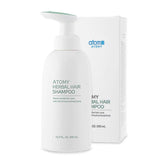 Atomy Herbal Hair Shampoo bottle highlights easy daily use for nourished scalp.