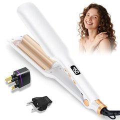 Atopskins curling iron ceramic 2 barrels creates smooth beach waves with ease.