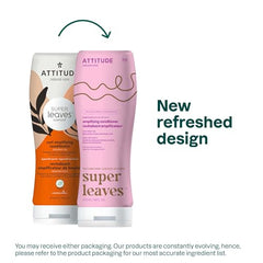 ATTITUDE Amplifying Conditioner pump bottle demonstrating frizz control for curls.