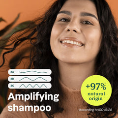 ATTITUDE Amplifying Shampoo curls-boost image highlights added volume for 2a-2c curls.
