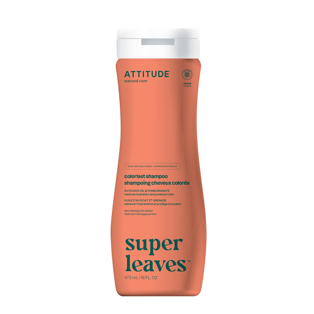 ATTITUDE Colorlast shampoo bottle front for color-treated hair care.