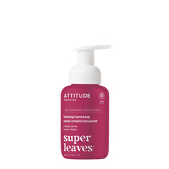 ATTITUDE foaming hand soap bottle shows clean, natural ingredients for gentle cleansing.