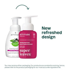 ATTITUDE foaming hand soap lather close-up demonstrates rich foam for skincare-friendly cleansing.
