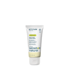 ATTITUDE Hand Cream Vanilla Cream packaging highlights clean ingredients for sensitive skin