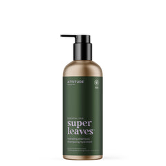 ATTITUDE Hydrating Shampoo bottle front highlights vegan, plant-based care for dry hair