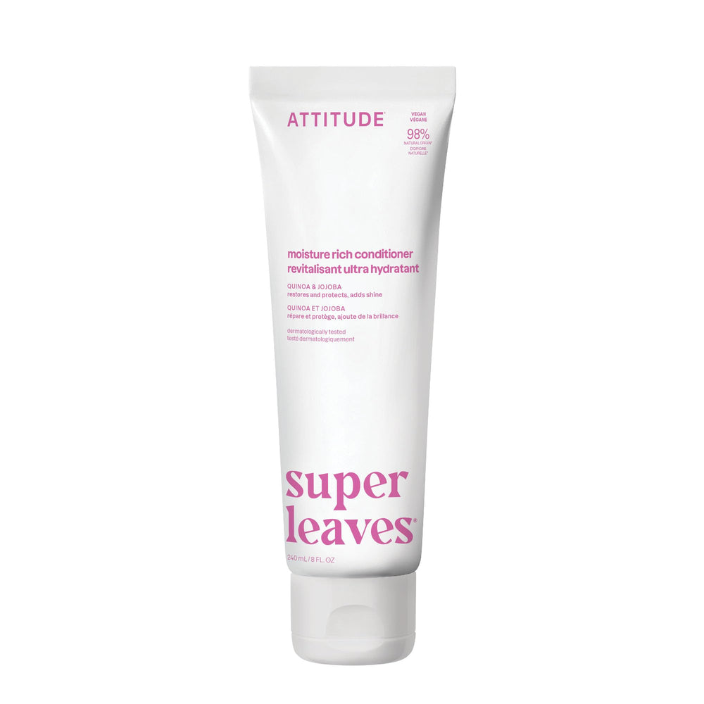 ATTITUDE Moisture Rich Hair Conditioner bottle highlights a natural-origin formula for dry hair.