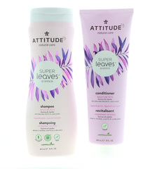 ATTITUDE Super Leaves bundle packshot featuring shampoo and conditioner for nourished, hydrated hair