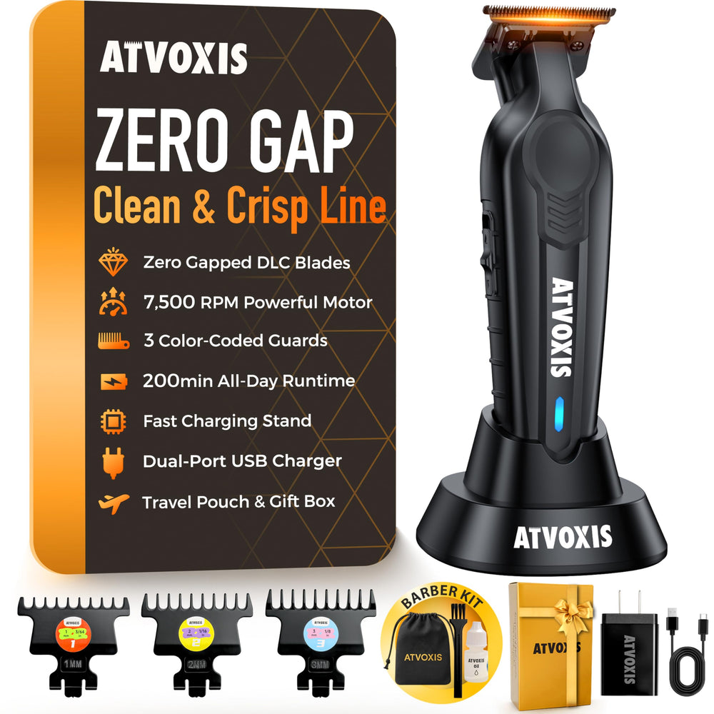 ATVOXIS hair trimmer DLC blade for precise outlining and cooler operation