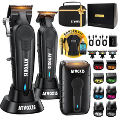 ATVOXIS hair clippers front view highlighting ergonomic grip for smoother barber sessions.