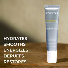 ATWATER eye cream texture close-up showing lightweight hydration.
