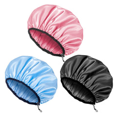 Auban shower cap adjustable large fits long hair comfortably during showering