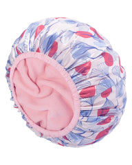 Auban Shower Cap with waterproof EVA exterior protects hair during showers.
