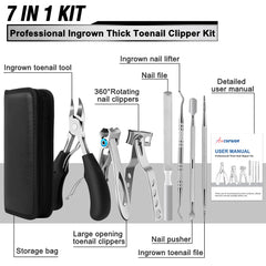 Aucurwen large-opening toenail clipper handles thick nails with a wide jaw for comfort.