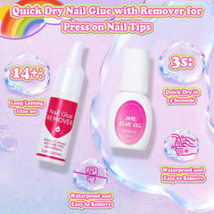 Audab quick-dry nail glue delivers strong hold for long-lasting wear during playful activities.