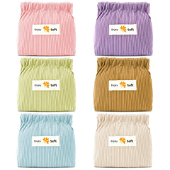 AUGSUN corduroy elastic pouch in Milky White for on-the-go organization.