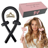 AUITRONCARE heatless curler headband worn by model for overnight curls.