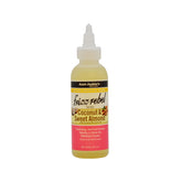Aunt Jackie's Frizz Rebel bottle with coconut and sweet almond oils for smoother, shinier hair.