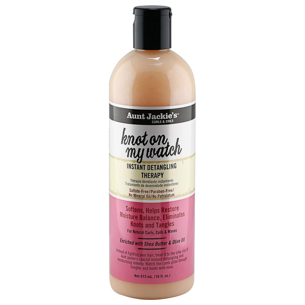 Aunt Jackie's Knot On My Watch bottle pouring detangling therapy for natural curls